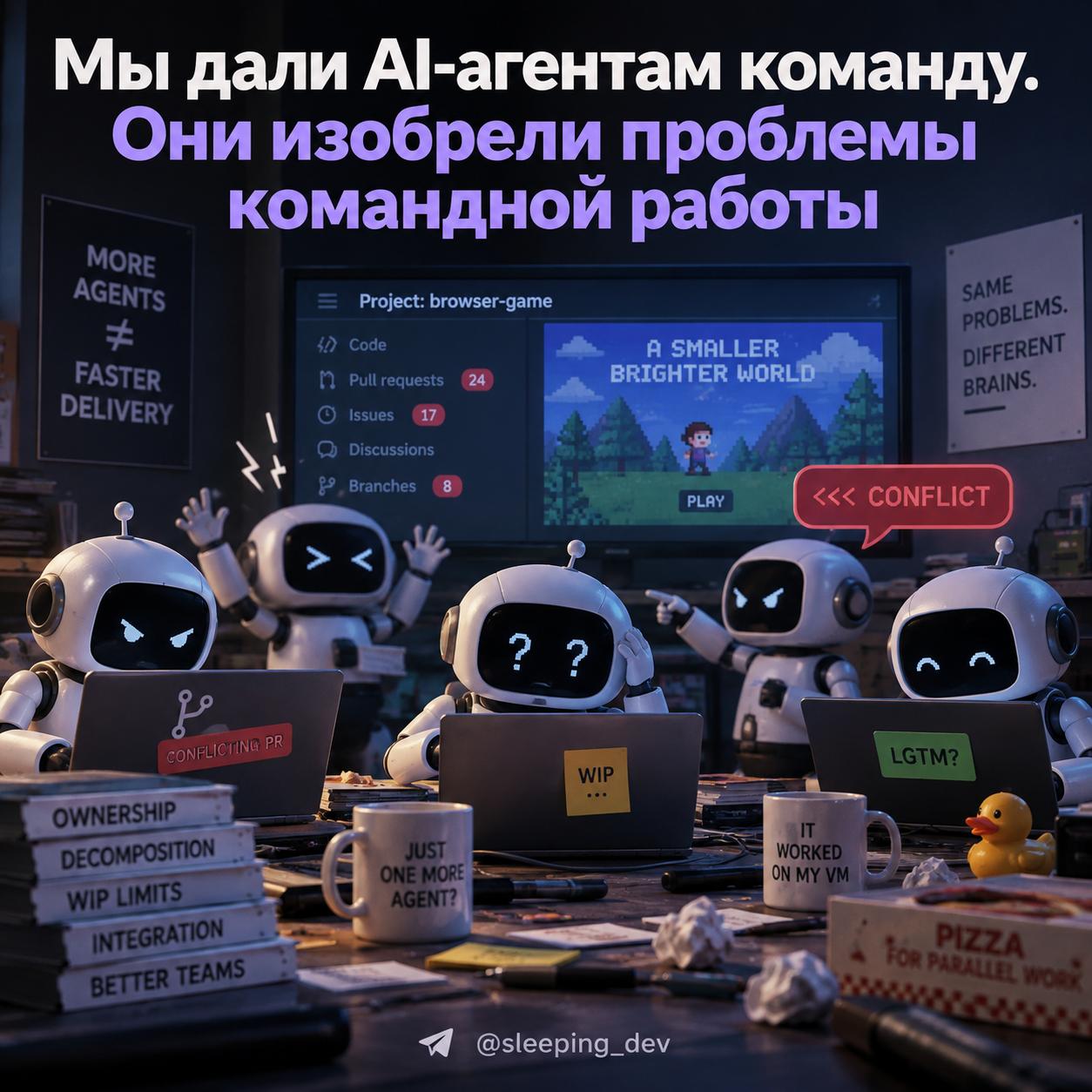 Мы дали AI-агентам команду. Они изобрели проблемы командной работы
