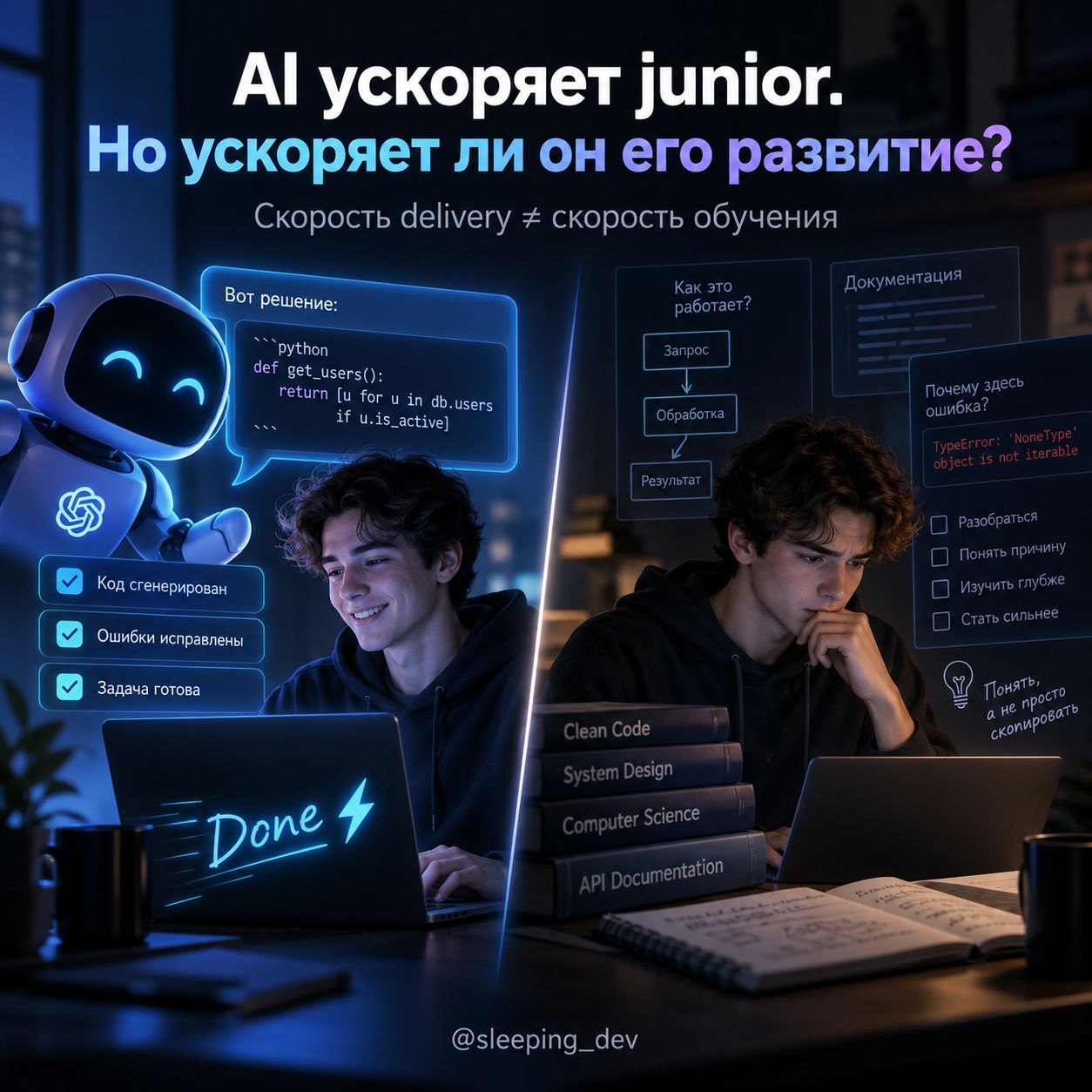 AI ускоряет junior. Но ускоряет ли он его развитие?