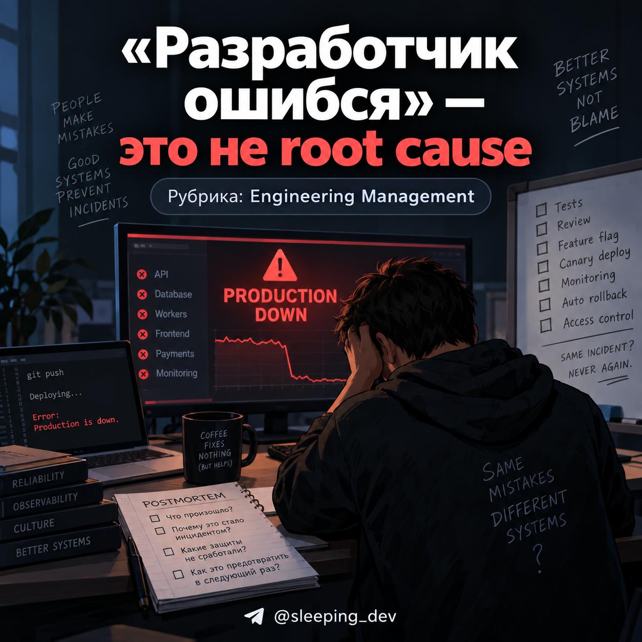 «Разработчик ошибся» — это не root cause