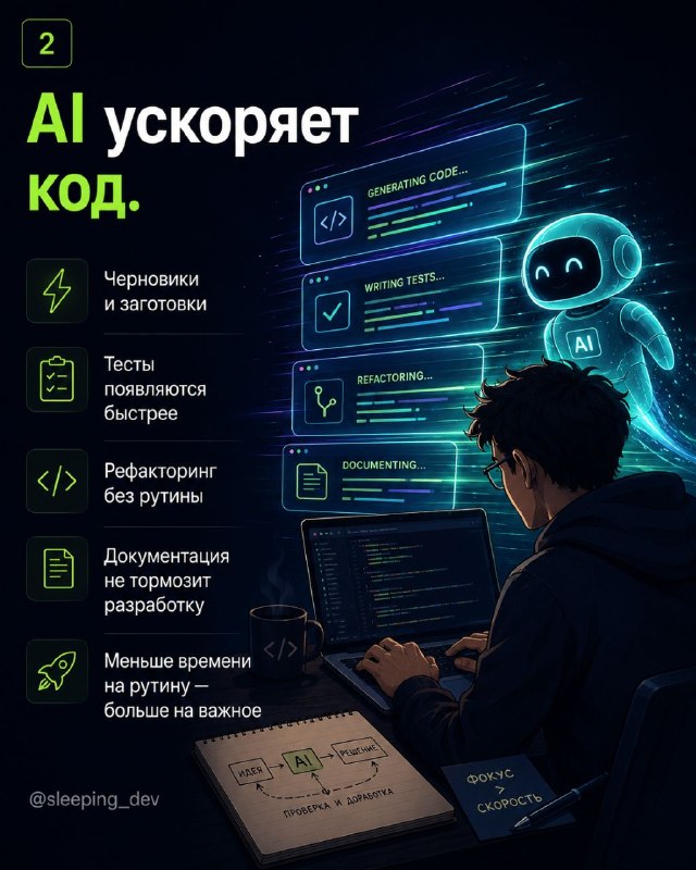 AI делает разработчика быстрее.
